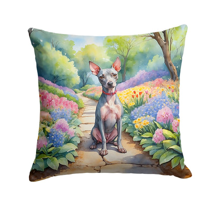 American Hairless Terrier Spring Garden Throw Pillow