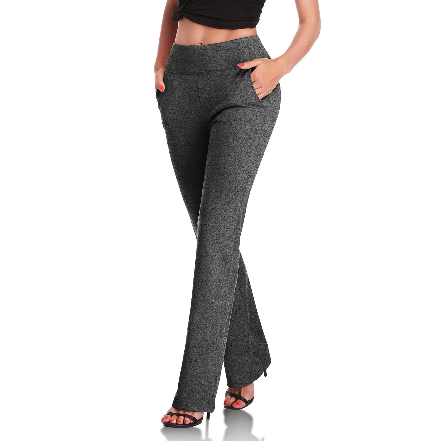 Women's Knitted Flared Pants with Side Pockets