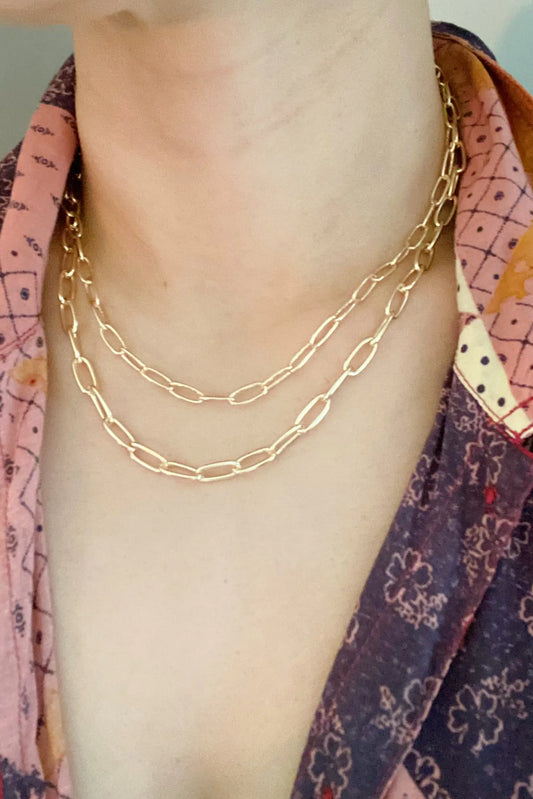 Double The Gold Chain Link Necklace