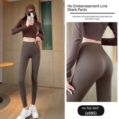 Fleece-lined Thick High Waist Hip Lift Leggings For Women