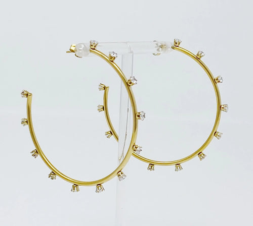 Slim & Jeweled Hoop Earrings