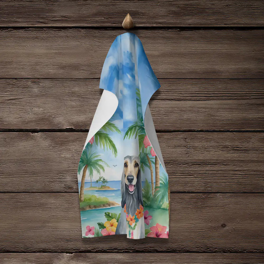 Afghan Hound Luau Kitchen Towel