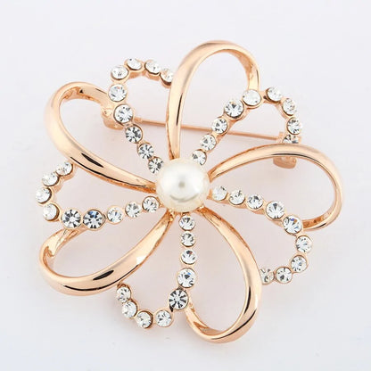 Pearly Flower Swath Brooch