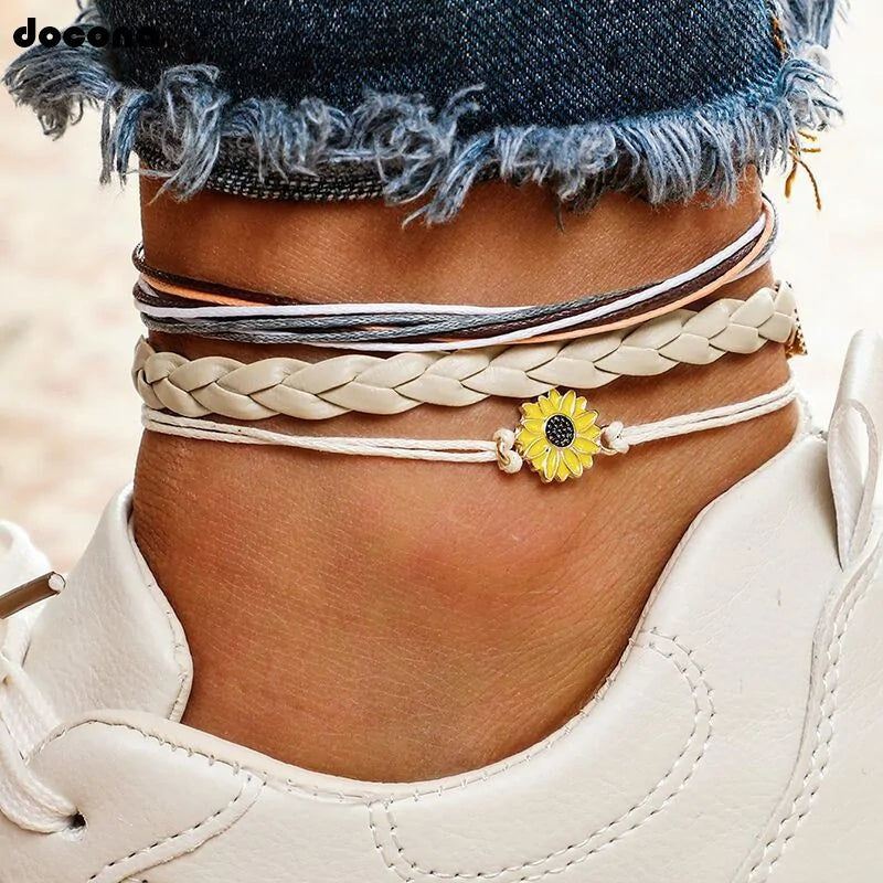 Sunflower Anklet - You are my Sunshine