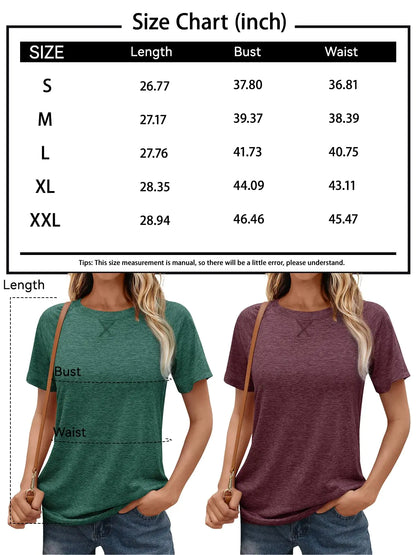 AUTOMET T Shirts Short Sleeve Crewneck Tees for Women Trendy Lightweight Soft Casual Summer Tops Clothes 2024 XX-Large Purple