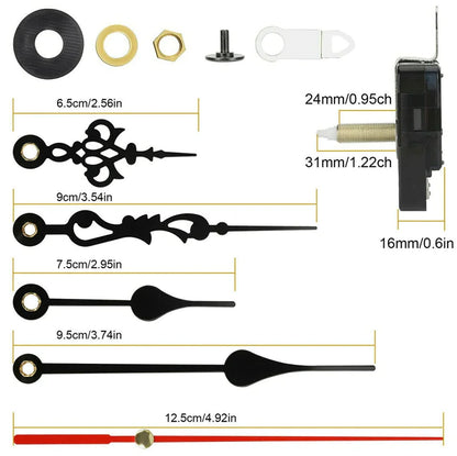 DIY Clock Parts Movement Quartz Mechanism Wall Replacement Repair Tool Hands Kit