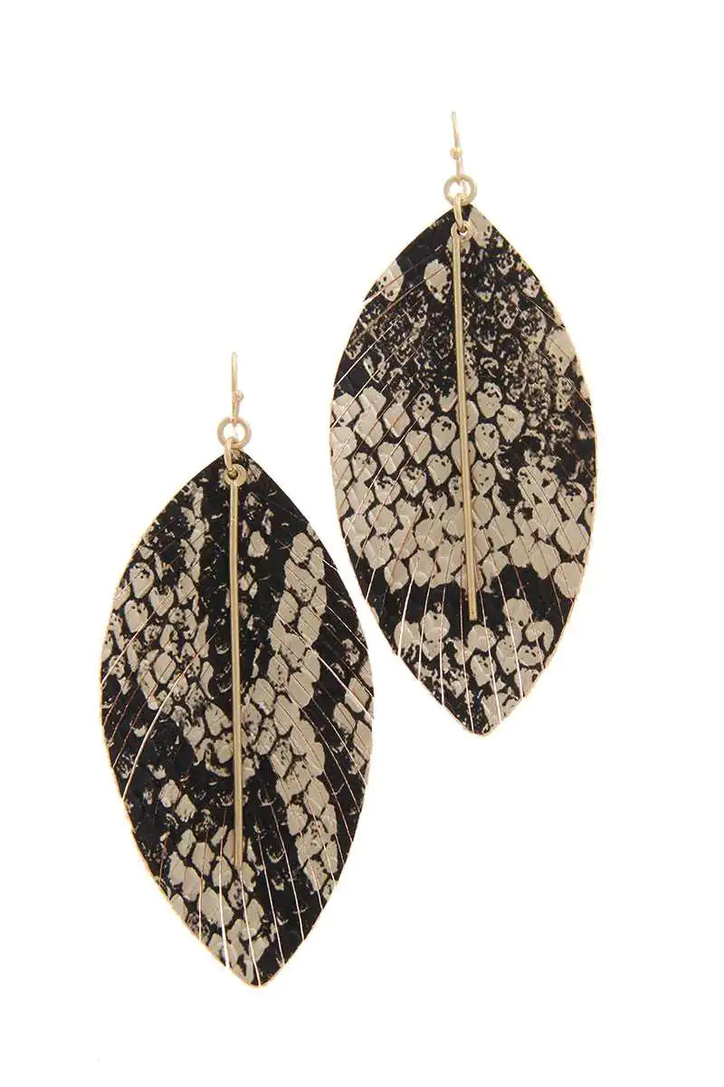 Snake Pattern Drop Earrings