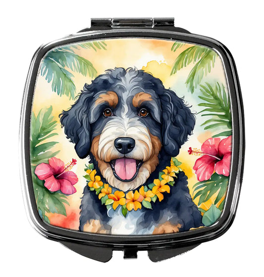 Bernedoodle Luau Compact Mirror