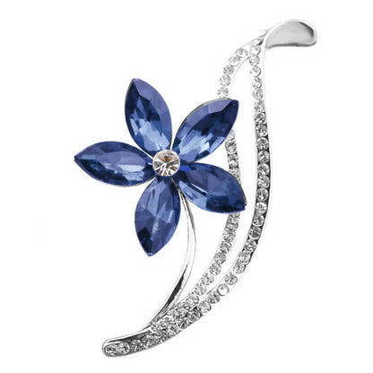 Elegant Blue Flower Brooch