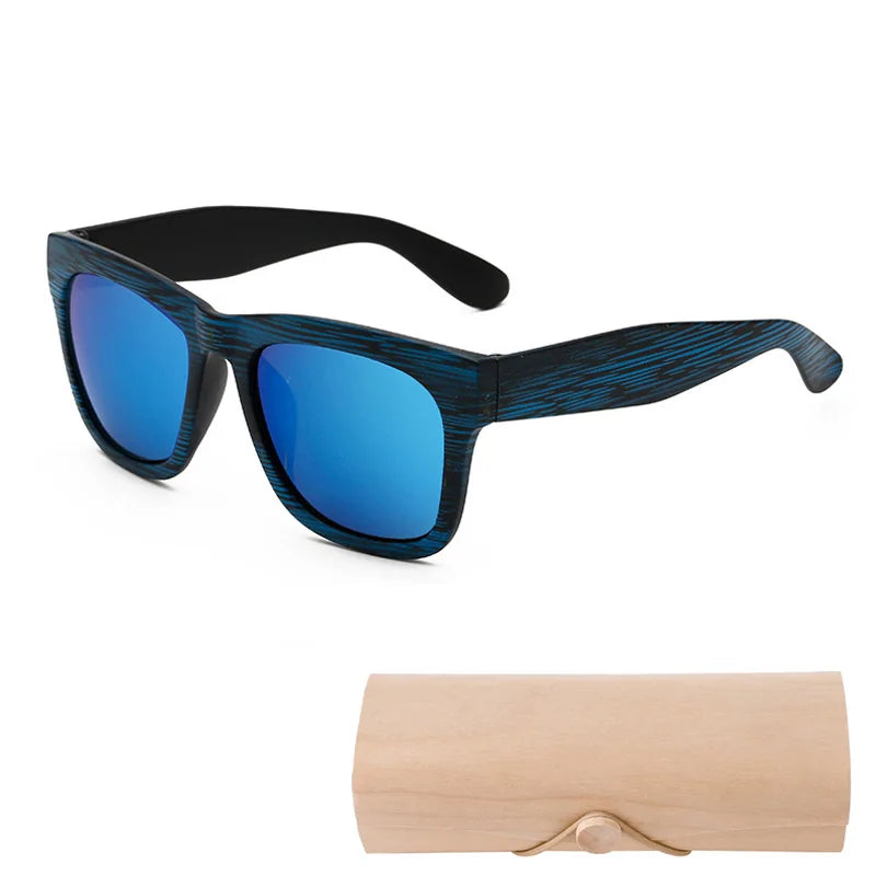 Square Bamboo  Retro Sunglasses