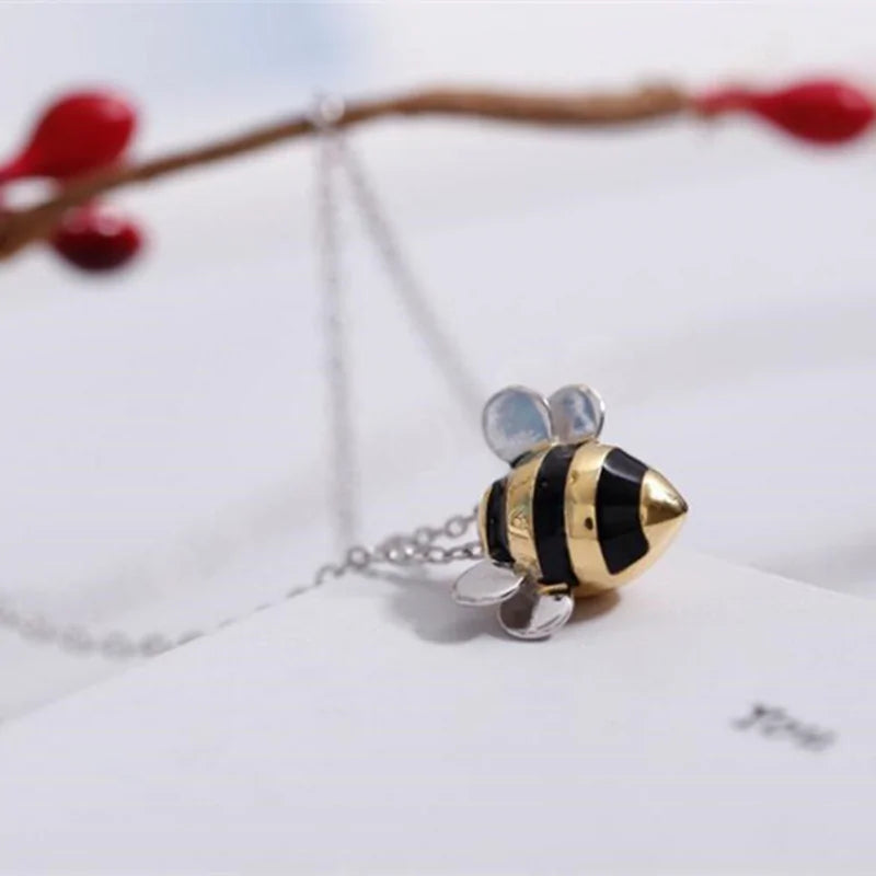 Silver Bee Pendant With Chain