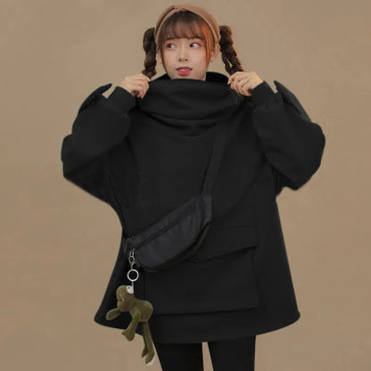 Frog Hooded Lazy Coat Jacket