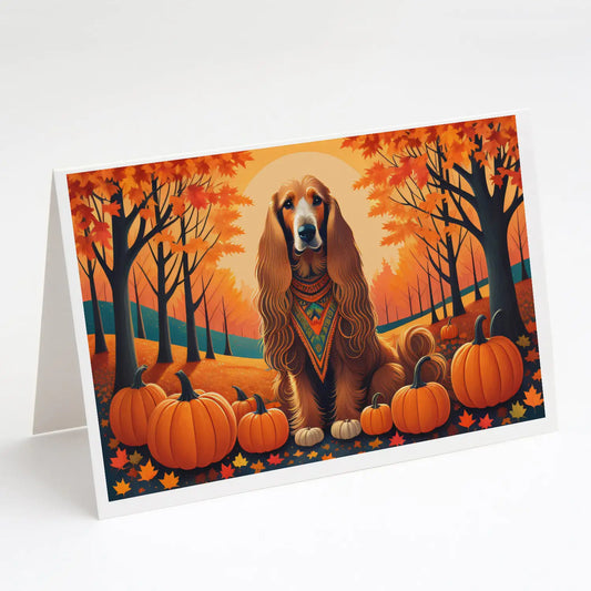 Afghan Hound Fall Greeting Cards Pack of 8