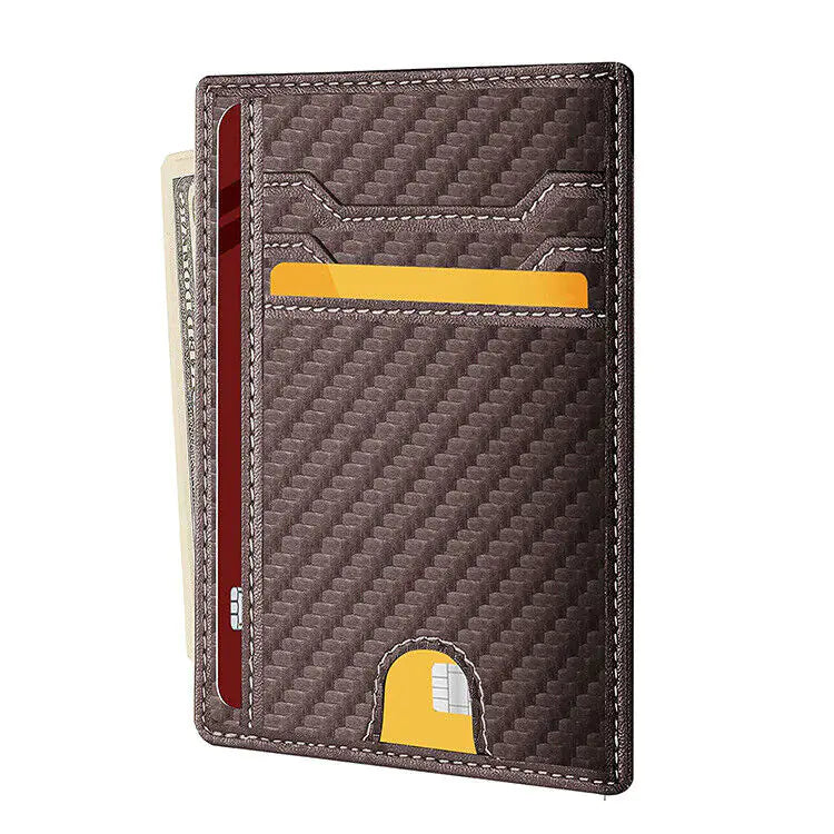 Mens Leather Slim Wallet Credit Card Holder RFID Blocking Pocket ID Money PU USA