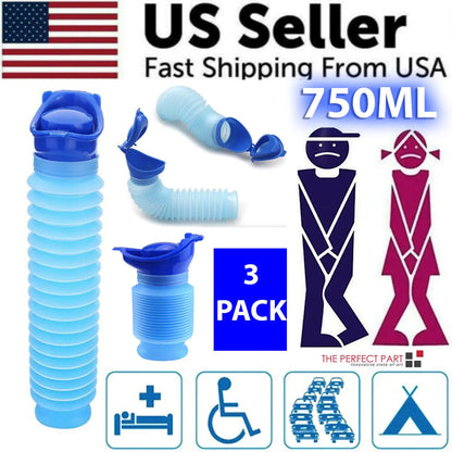 Male Female Portable Urinal Travel Camping Car Toilet Pee Bottle Emergency Kit