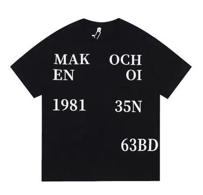 High Street Fashion Brand Printed Letters Men's Short Sleeve