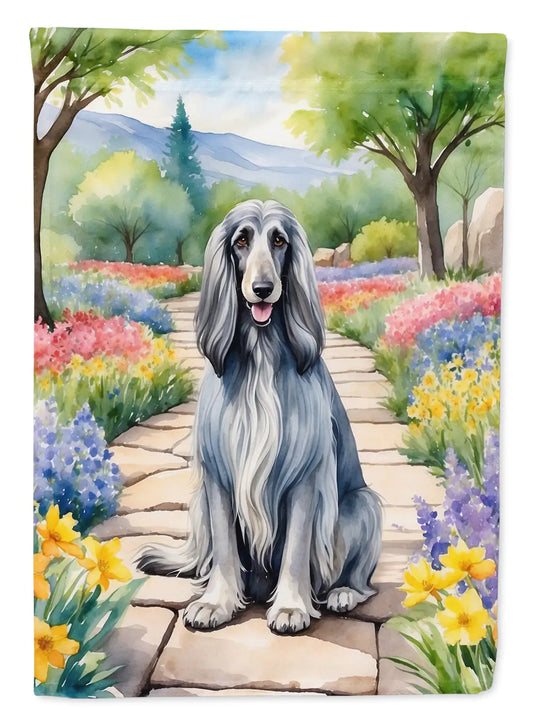 Afghan Hound Spring Garden House Flag