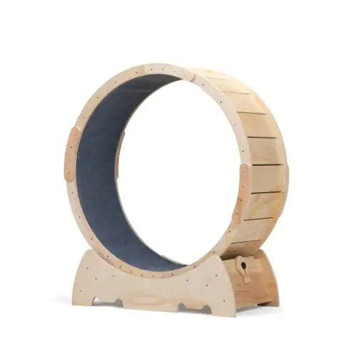 The Large Cat Running Wheel Is Suitable For Indoor Cats, Sturdy, Quiet And Lightweight, With Natural Wood Color