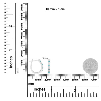 Brincos de Argola em Ouro Branco 10k com Diamantes Azuis Tratados (0.25 cttw, Cor I-J, Clareza I2-I3)