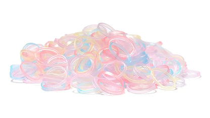 Mini Hair Elastics for Girls Transparent Rubber Bands, 1000 PCS, Multi Color 1 Count (Pack of 1000) Transparent color