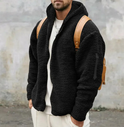 Men's Plush Hooded Jacket