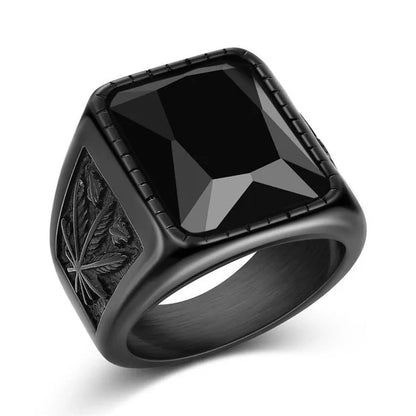 Punk Titanium Steel Valknut Signet Ring