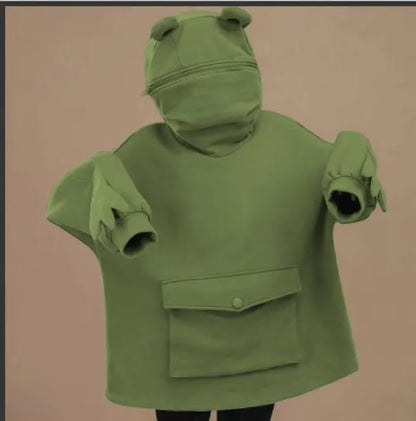 Frog Hooded Lazy Coat Jacket