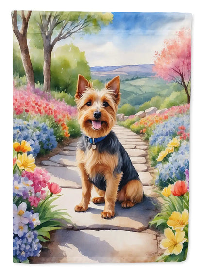 Australian Terrier Spring Garden House Flag