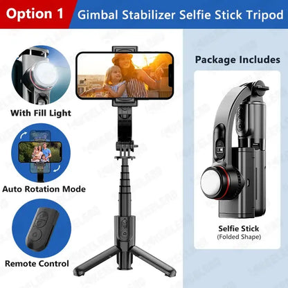 Gimbal Stabilizer Selfie Stick Tripod