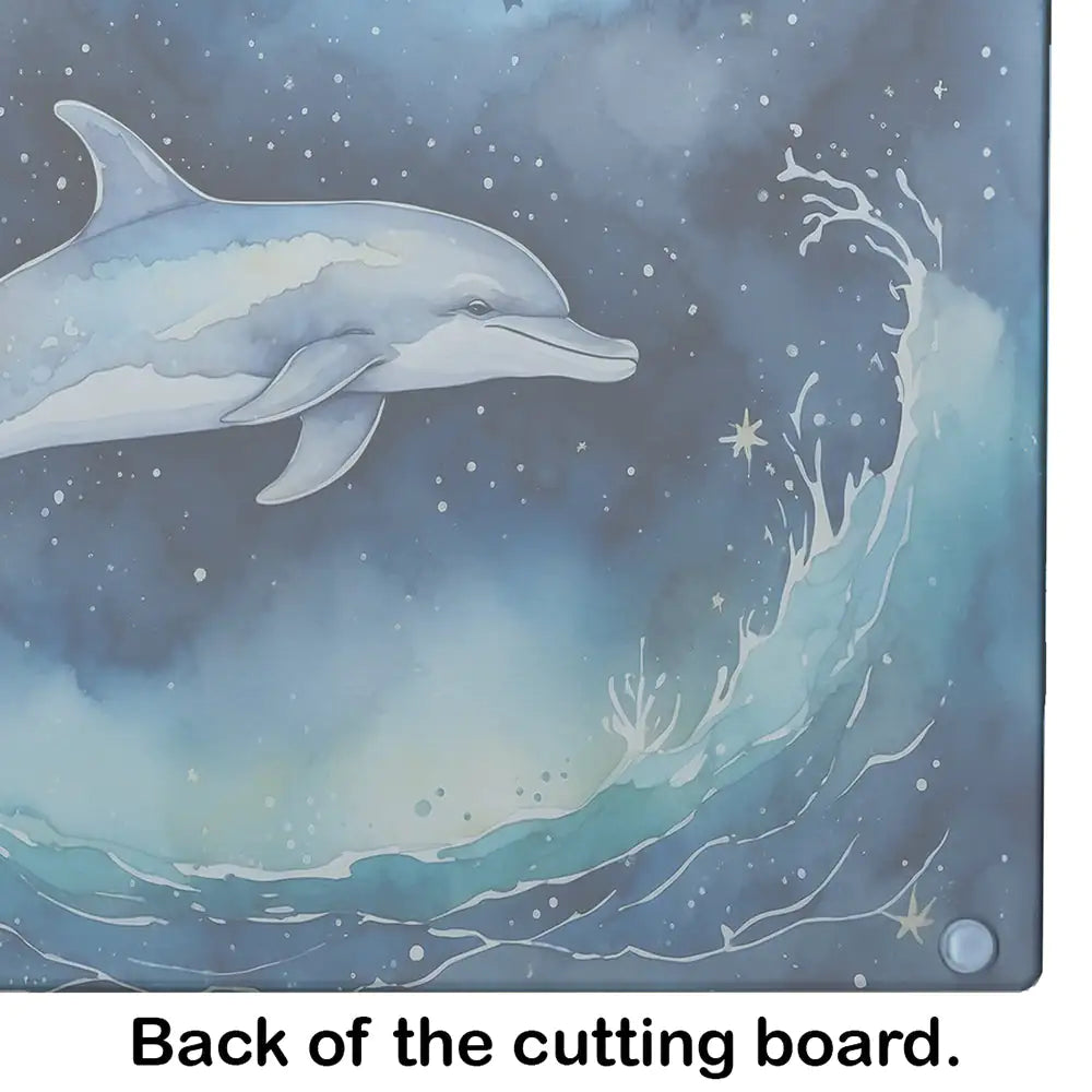 Dolphin in a Starry Sea Glass Cutting Board