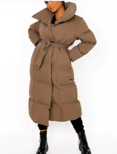 Women's Oversized Fashion Parka with Covered Buttons