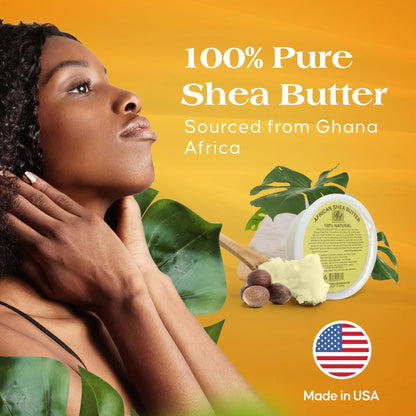 REAL African Shea Butter Pure Raw Unrefined From Ghana"IVORY" 8oz. CONTAINER 8 Ounce (Pack of 1)