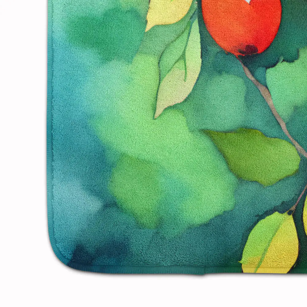 Missouri Hawthorns in Watercolor Memory Foam Kitchen Mat