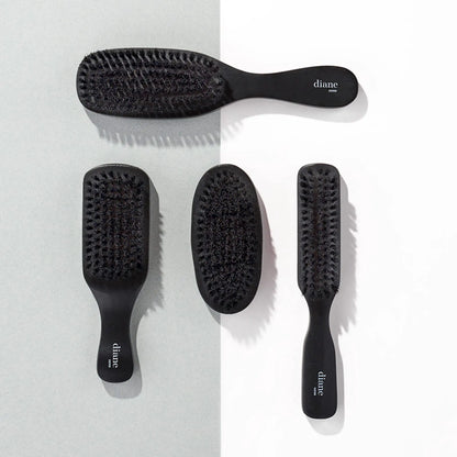 Diane Boar Bristle Brush for Men and Women - Fine to Medium Hair Styling, Wave Styles, Smoothing, Soft Scalp, Club Handle