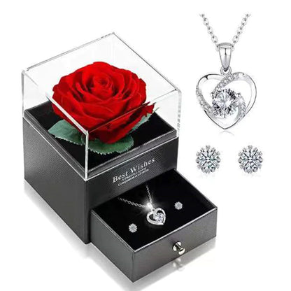 Heart-Shaped Silver Jewelry Set