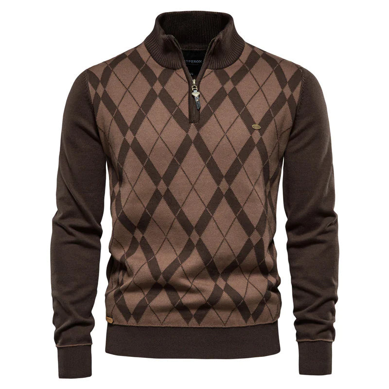 Half Zip British Long Sleeve Men's Sweater