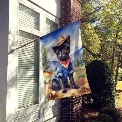 Affenpinscher Cowboy Welcome House Flag