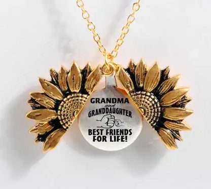 Sunflower Double-layer Lettering Necklace