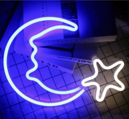 LED Neon Light Spaceman & Planet Wall Decor