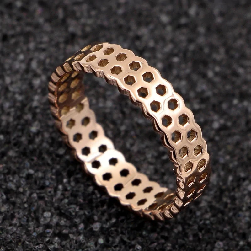 Honeycomb Ring - Rose Gold