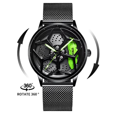 Car Wheel Hub Quartz Watch - Military Sport Design