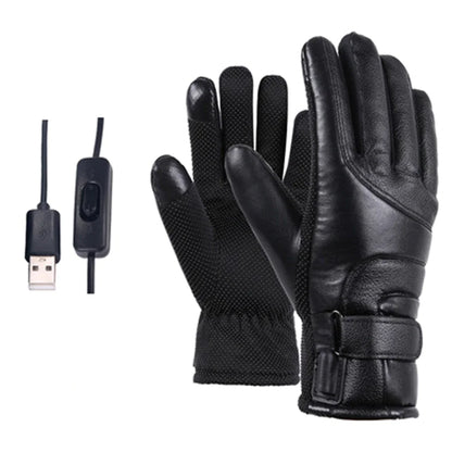 Electric USB Heated Gloves Winter Warming Thermal Ski Snow Hand Warm Windproof