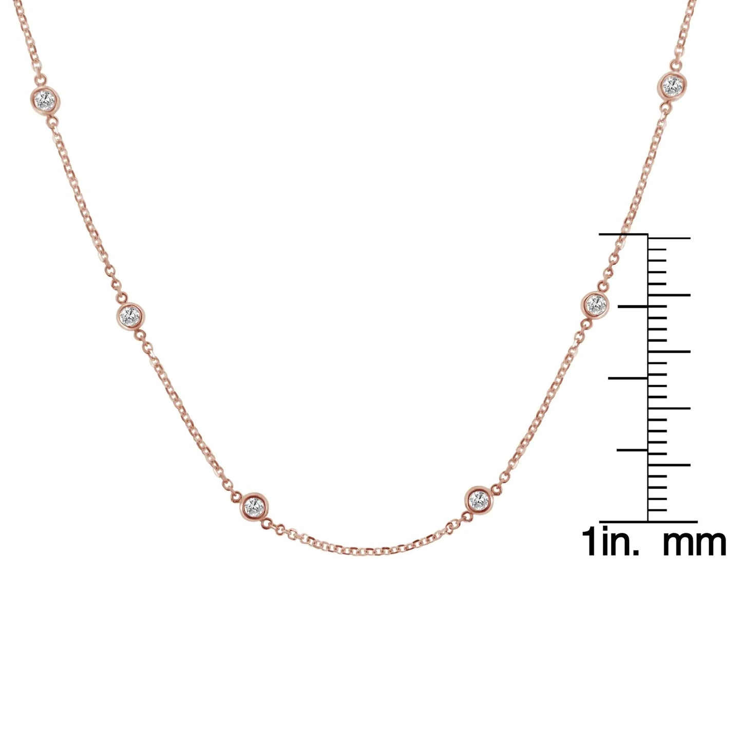 Sterling Silver Bezel-Set Diamond Station Necklace (1 cttw, J-K Color, I1-I2 Clarity)