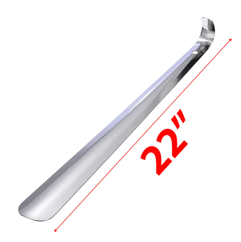 22in Extra Long Handle Shoe Horn Stainless Steel Metal Shoes Remover Shoehorn US