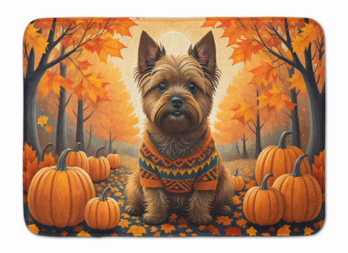 Cairn Terrier Fall Memory Foam Kitchen Mat