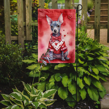 American Hairless Terrier My Valentine Garden Flag