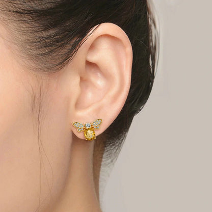 Big Crystal Bee Earrings