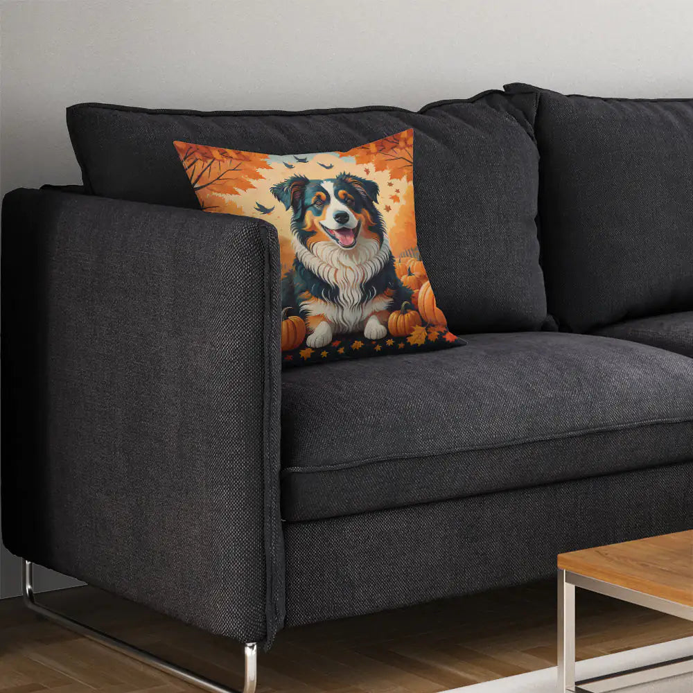 Australian Shepherd Terrier Fall Throw Pillow