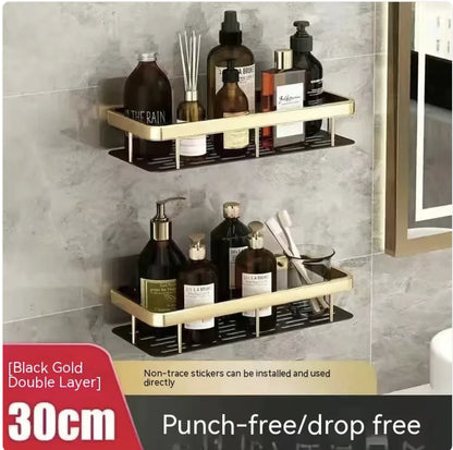 Punch-Free Bathroom Storage Rack