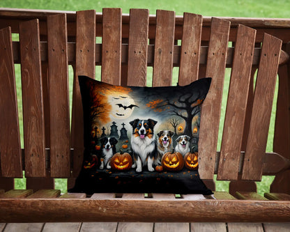 Australian Shepherd Spooky Halloween Throw Pillow